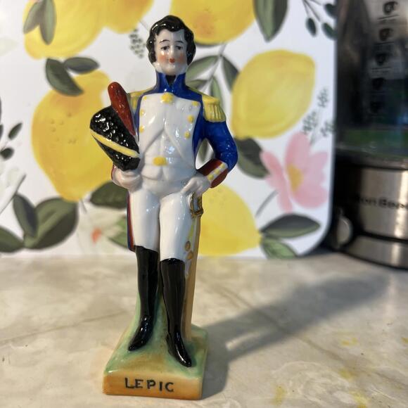 Hand-Painted Porcelain Figurine of General Louis Lepic Kister Scheibe Alsbach
